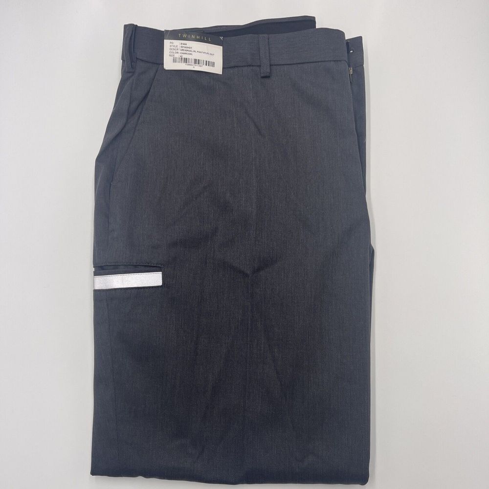 Twinhill Mens Universal-ML Flat Front‎ Pants Charcoal Grey Reflective Trim